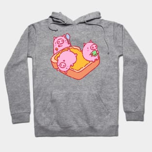 Three little pigs on a giant toast Hoodie